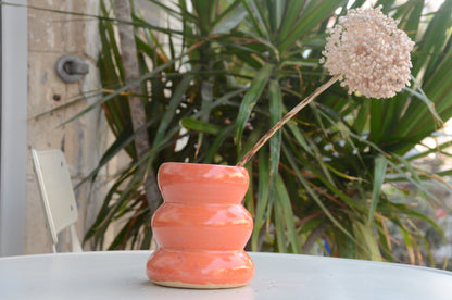 Orange tiered vase