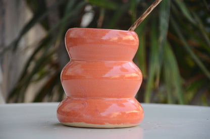 Orange tiered vase