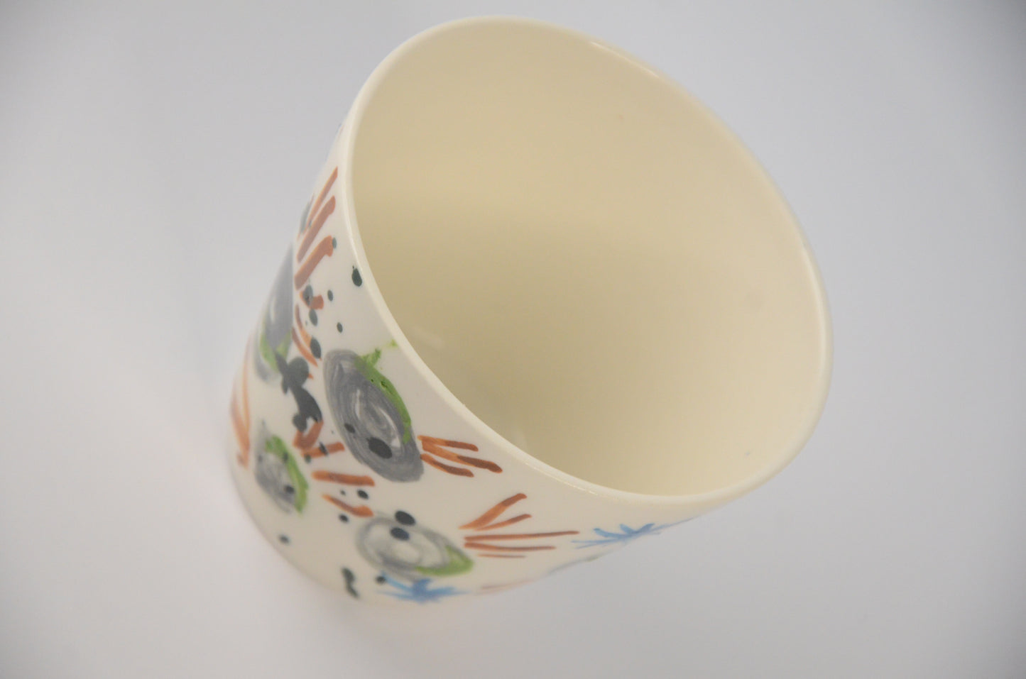 Printed Porcelain cup V shape