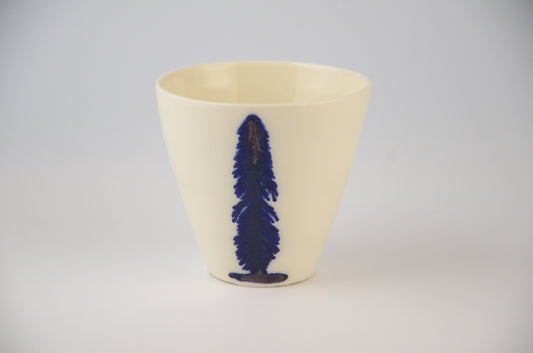 Printed porcelain v-shape cup