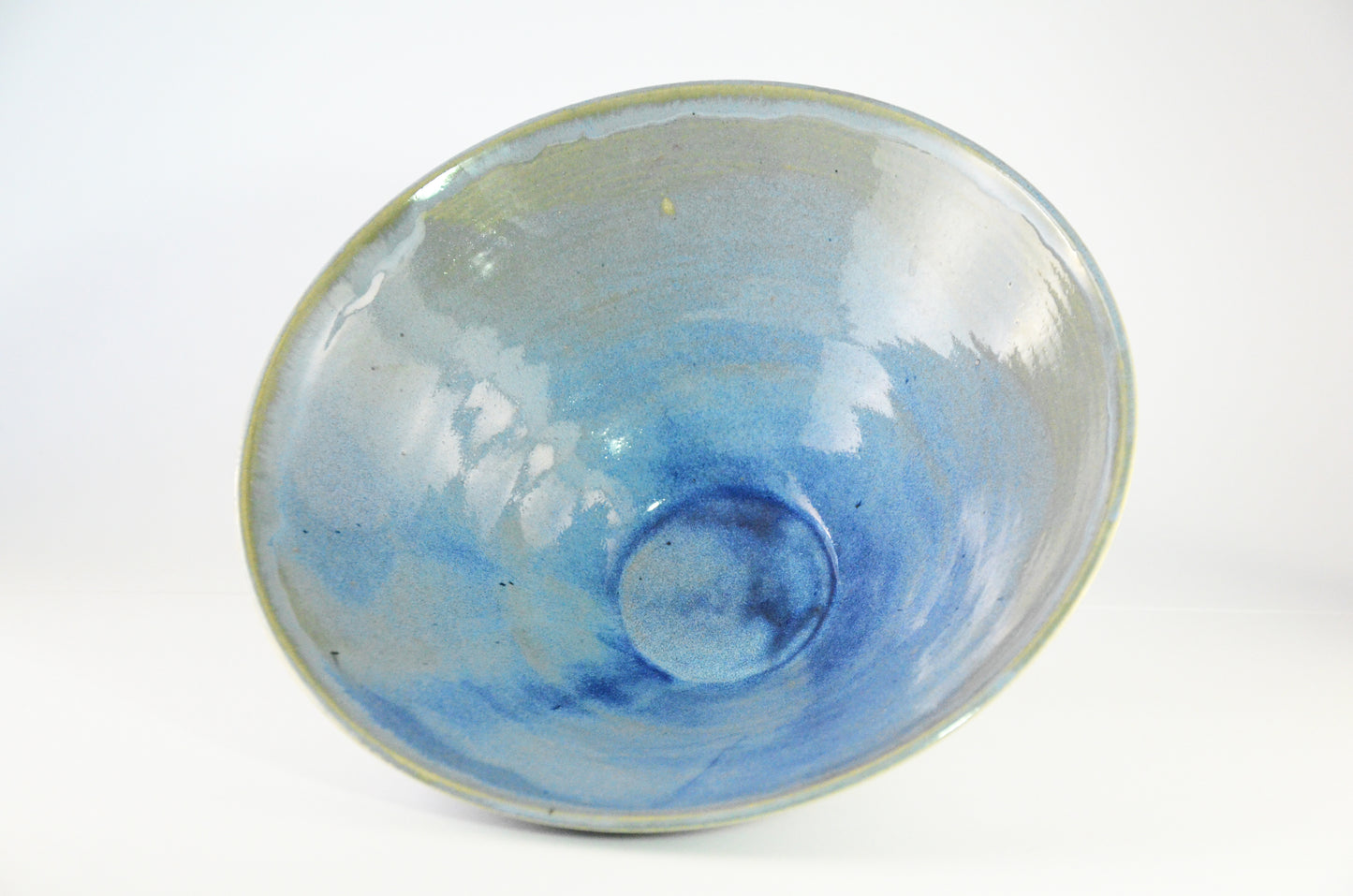 V shape blue bowl