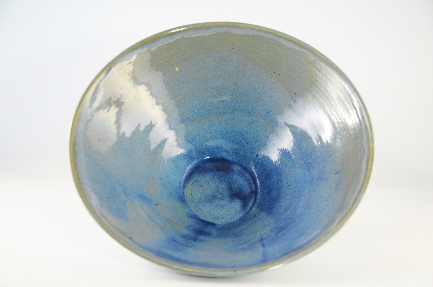 V shape blue bowl