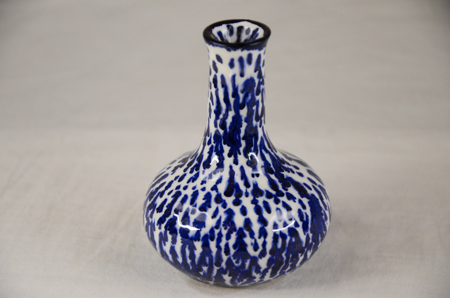 Cobalt dotted XS porcelain vase