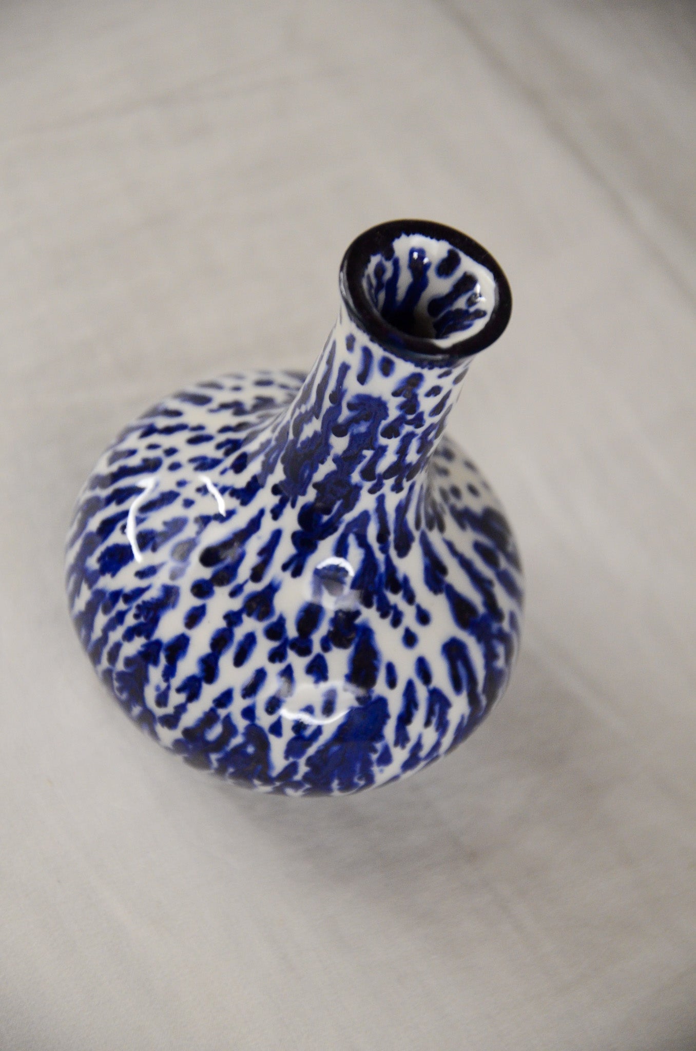 Cobalt dotted XS porcelain vase