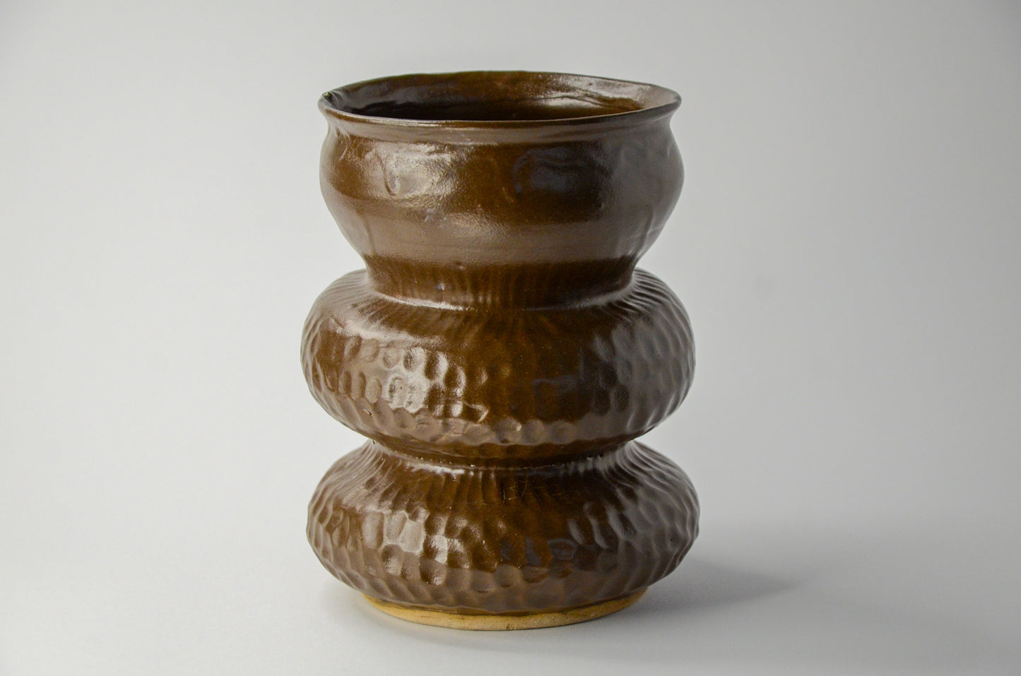 Tiered brown vase