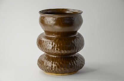 Tiered brown vase