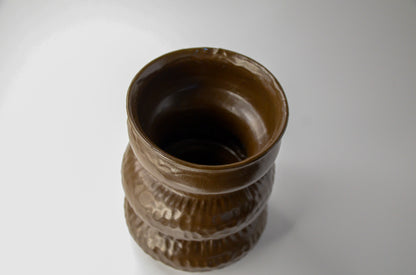 Tiered brown vase