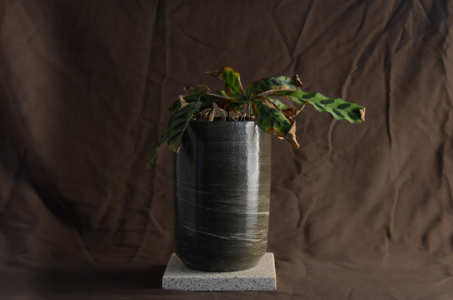 Cylinder brown planter